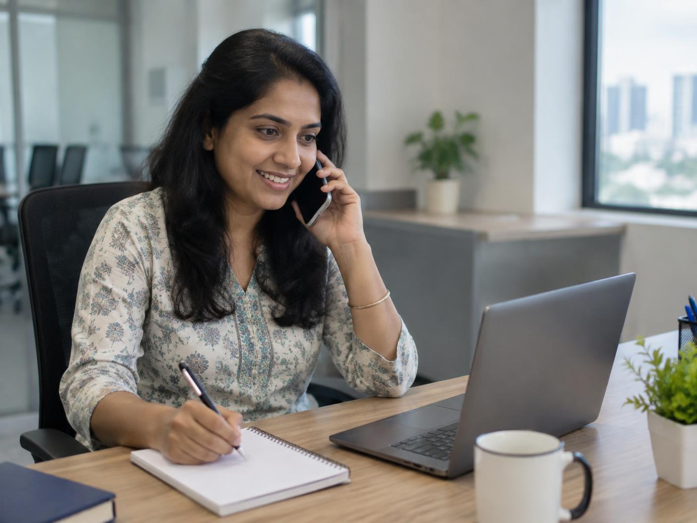 ONMY ASSIST coordinator arranging a customer booking in Madhapur